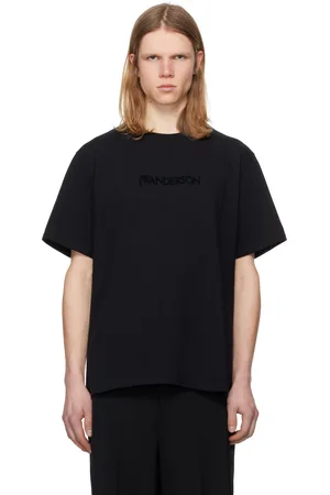 J.W.Anderson Black Flocked Logo T-shirt