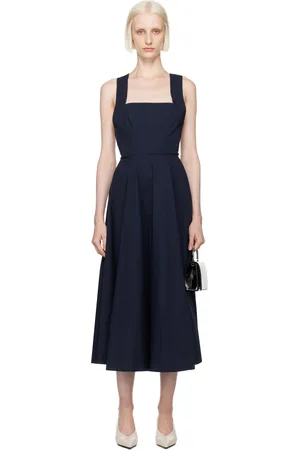 Staud Navy Teresa Midi Dress