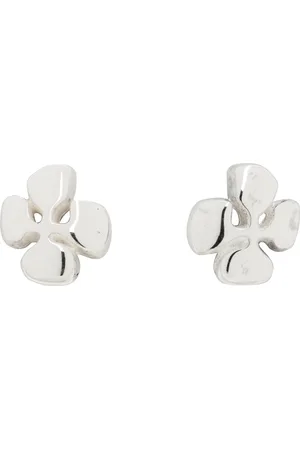 Maple Silver Cross Stud Earrings