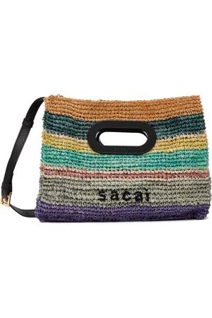 SACAI Multicolor Raffia New Shopper Small Bag