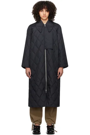 Ganni Black Quilt Coat