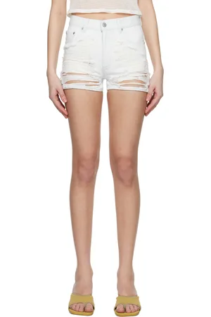 Maison Margiela White Distressed Denim Shorts