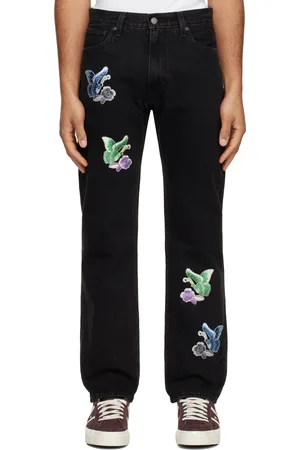Anna Sui Black Washed Patchwork Jeans