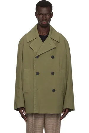 DRIES VAN NOTEN Khaki Double Breasted Coat