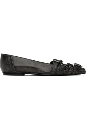 Acne Studios Black Pin-Buckle Ballerina Flats