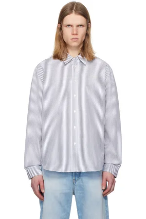 Acne Studios Navy & White Stripe Button-Up Shirt