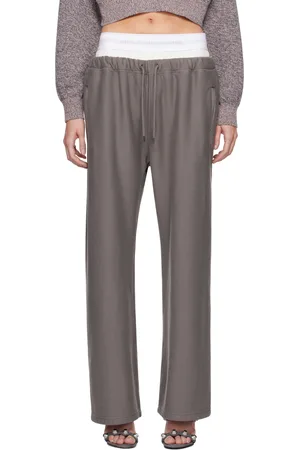 Alexander Wang Gray Wide Leg Pre-Styled Logo Brief Sweatpants