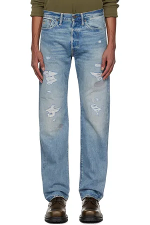 Ralph Lauren Blue Straight Fit Repaired Jeans