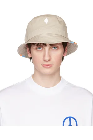 MARCELO BURLON Beige Cross Stitching Bucket Hat