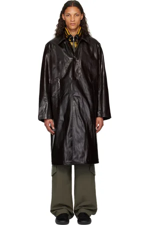 DRIES VAN NOTEN Brown Coated Coat