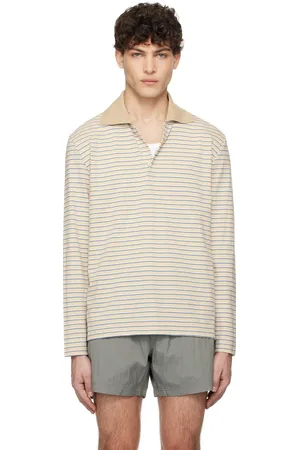 Tonywack Beige Striped Cotton Polo