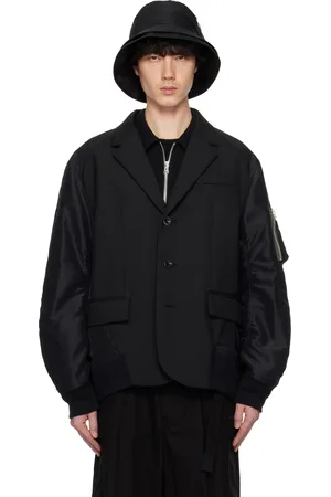 SACAI Black Suiting Bonding Mix Blazer