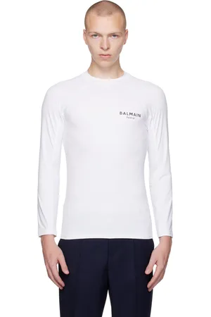 Balmain White Raglan Long Sleeve T-Shirt