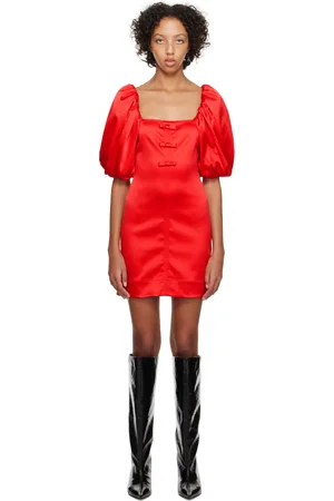 Ganni Red Bow Minidress
