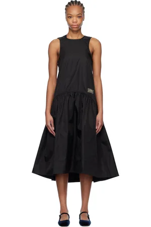 Ganni Black Duchesse Nylon Midi Dress