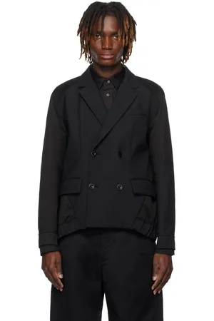 SACAI Black Suiting Bonding Mix Blazer