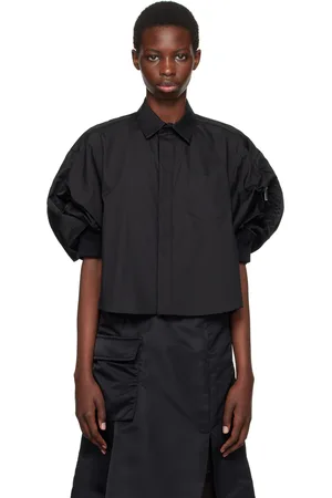 SACAI Black Puff Sleeve Shirt