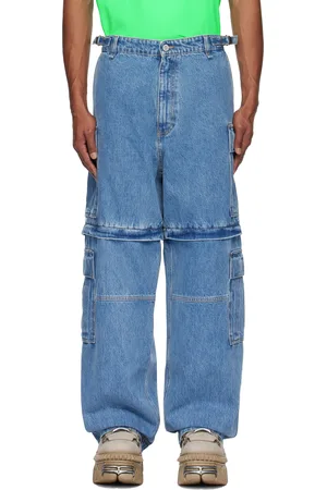 Vetements Blue Convertible Denim Cargo Pants