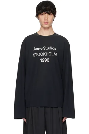 Acne Studios Black Relaxed Fit Logo T-shirt