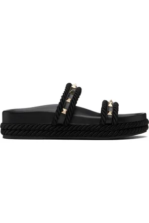 VALENTINO GARAVANI Black Rockstud Sandals