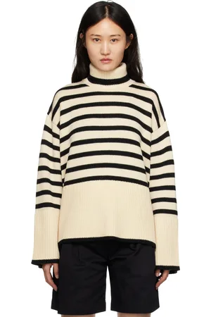 Totême Beige Signature Stripe Turtleneck