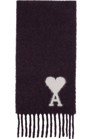 Ami Purple Oversized Ami de Coeur Scarf
