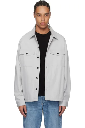 HUGO BOSS Gray Oversize-Fit Overshirt