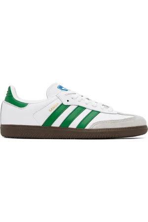 adidas White & Green Samba OG Sneakers