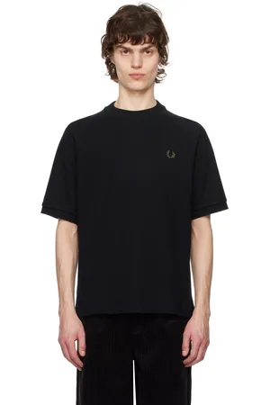 Fred Perry Black Ribbed Raglan Sleeve T-shirt