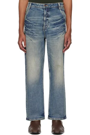 Fax Copy Express Vintage Washed Straight-Cut Jeans