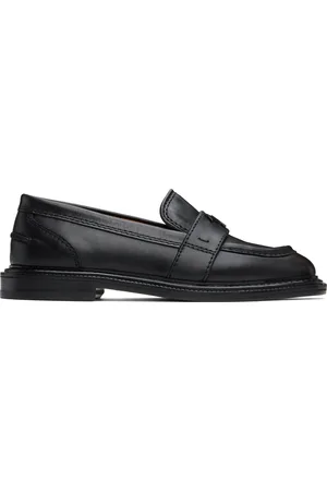 Maison Kitsuné Black Leather Loafers