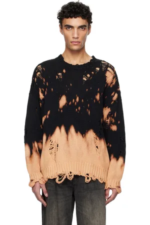 R13 Black Bleached Oversized Sweater