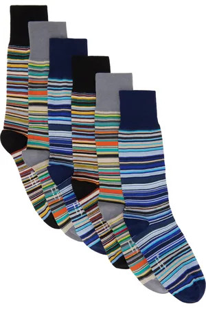 Paul Smith Six-Pack Multicolor Signature Stripe Socks