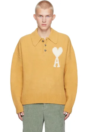 Ami Yellow Ami de Coeur Polo