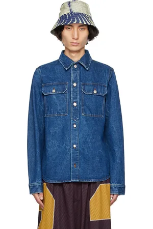 DRIES VAN NOTEN Blue Slim Fit Denim Shirt