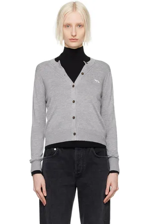 Maison Kitsuné Gray Baby Fox Patch Regular Cardigan
