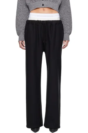 Alexander Wang Black Wide Leg Pre-Styled Logo Brief Sweatpants