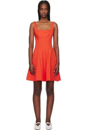 Staud Orange Wells Minidress