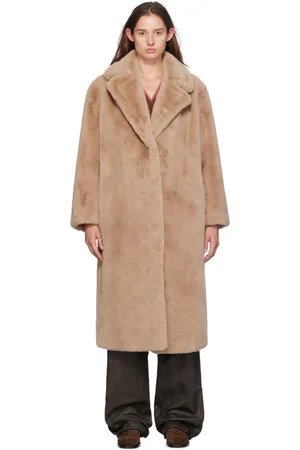 Stand Studio Beige Maria Faux-Fur Coat