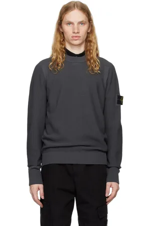 Stone Island Gray Logo Patch Sweater