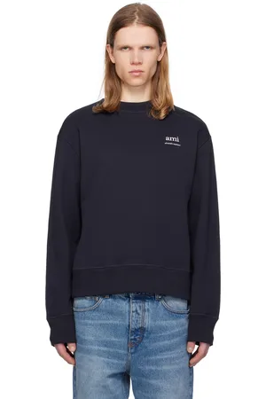 Ami Navy Cotton Sweatshirt