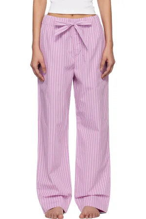 Tekla Purple & Pink Poplin Pyjama Pants
