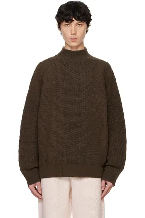 Issey Miyake Brown Rustic Knit Turtleneck