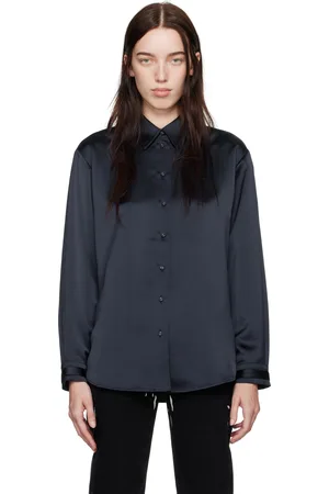 Proenza Schouler Navy White Label Raven Shirt