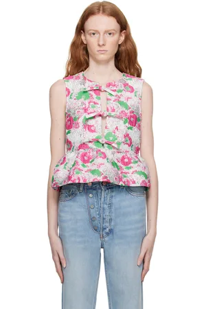 Ganni Silver Bow Blouse