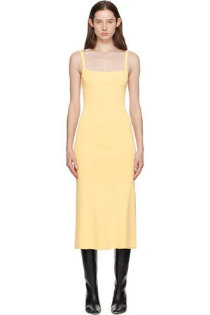 Staud Yellow Paityn Midi Dress