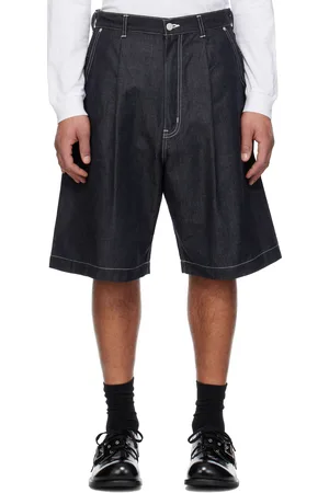 Comme des Garçons Navy Cotton Nylon Denim Shorts