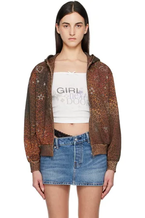 Praying Brown Leopard Rhinestone Hoodie