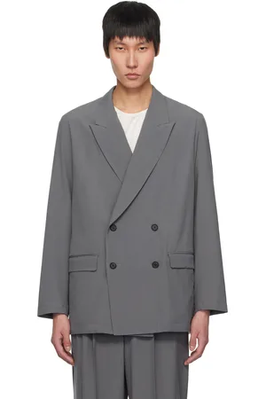 YOKE Gray Double-Breasted Blazer