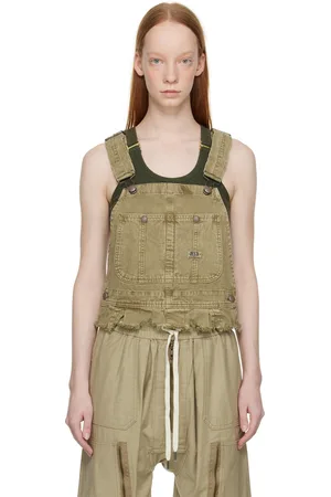 R13 Khaki Damon Denim Tank Top
